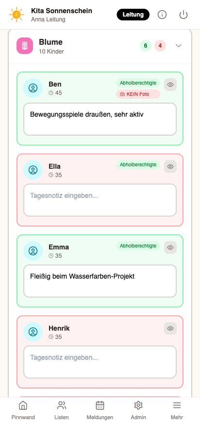 Monte App Gruppenbuch